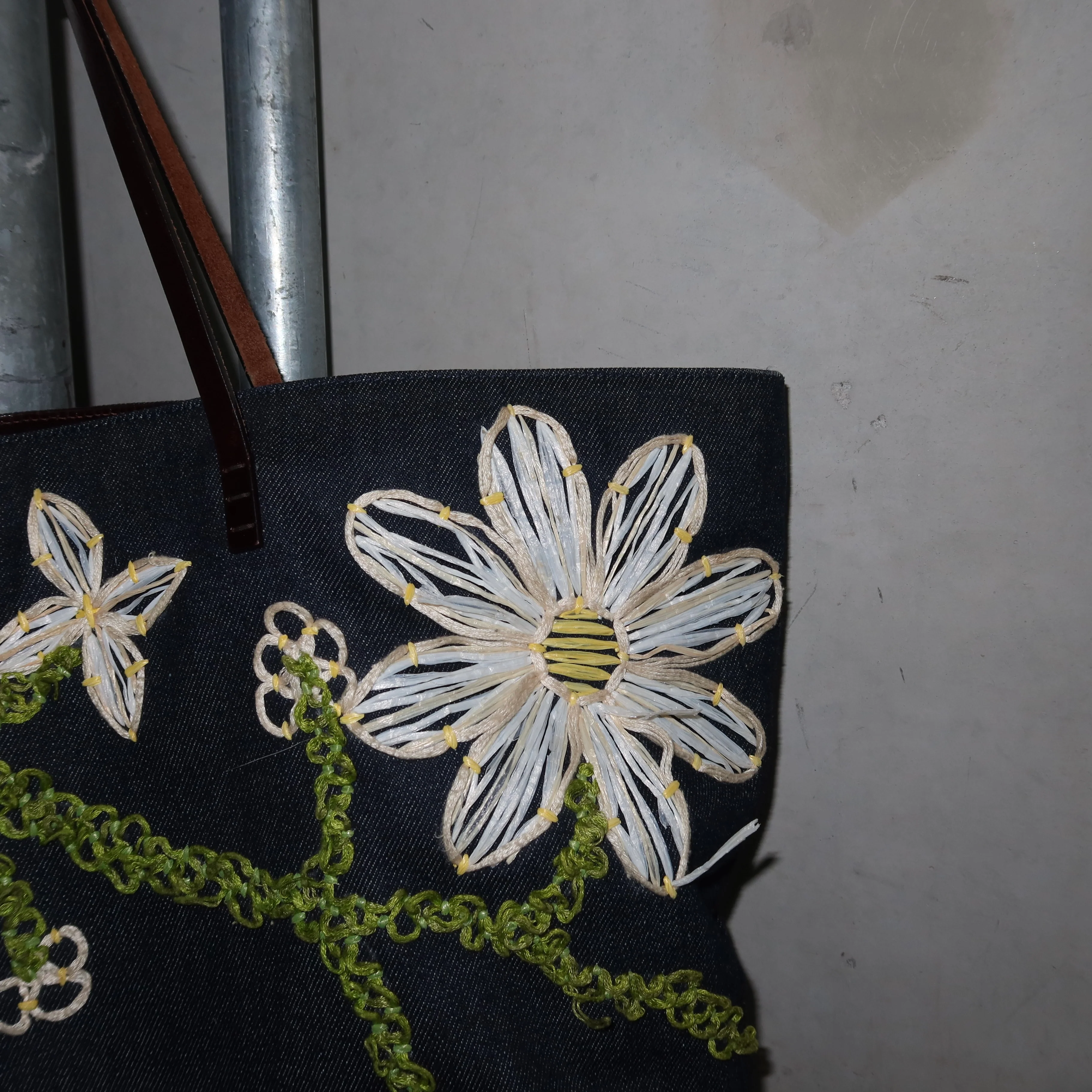 Fendi by Karl Lagerfeld Floral Denim Tote - Image 6