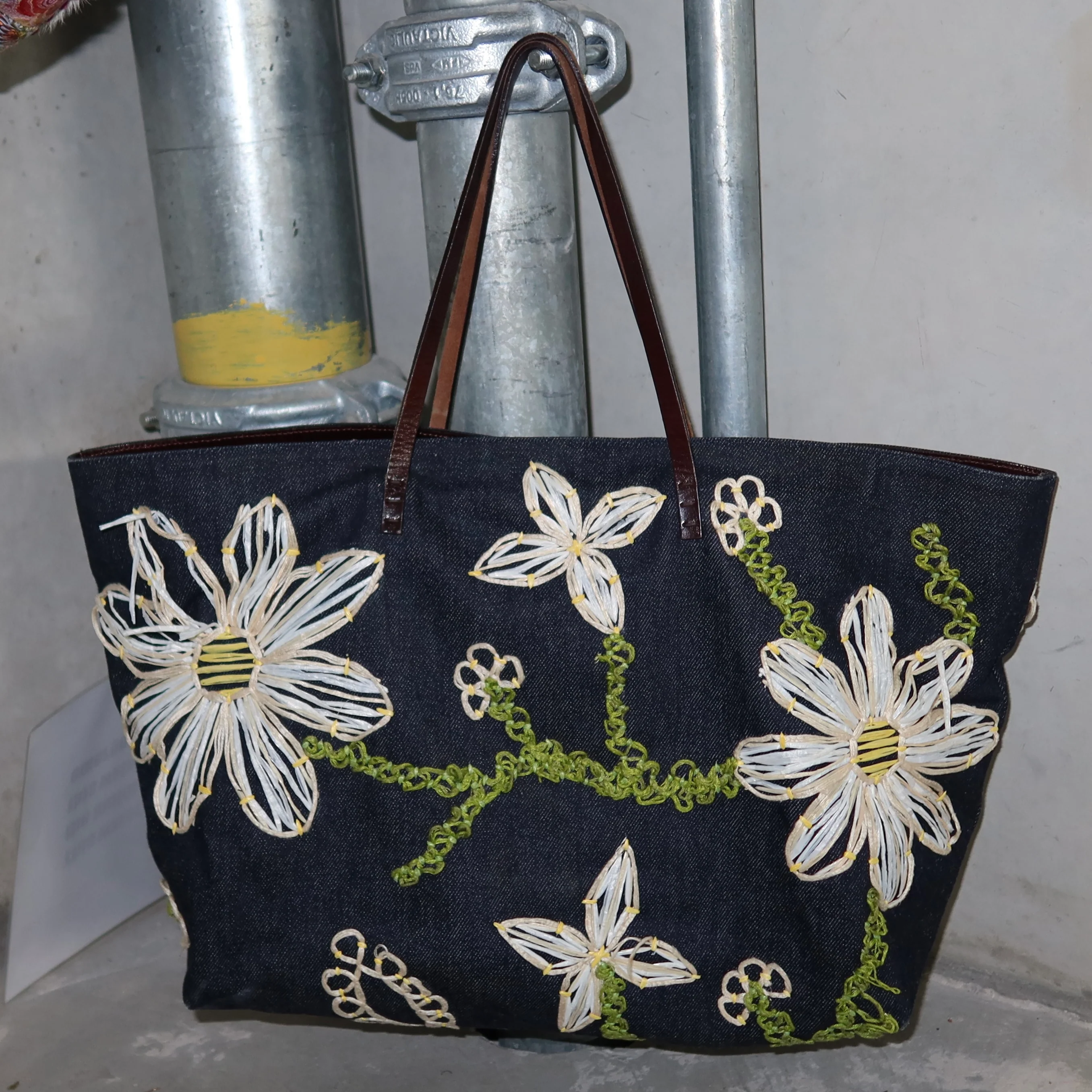Fendi by Karl Lagerfeld Floral Denim Tote - Image 7