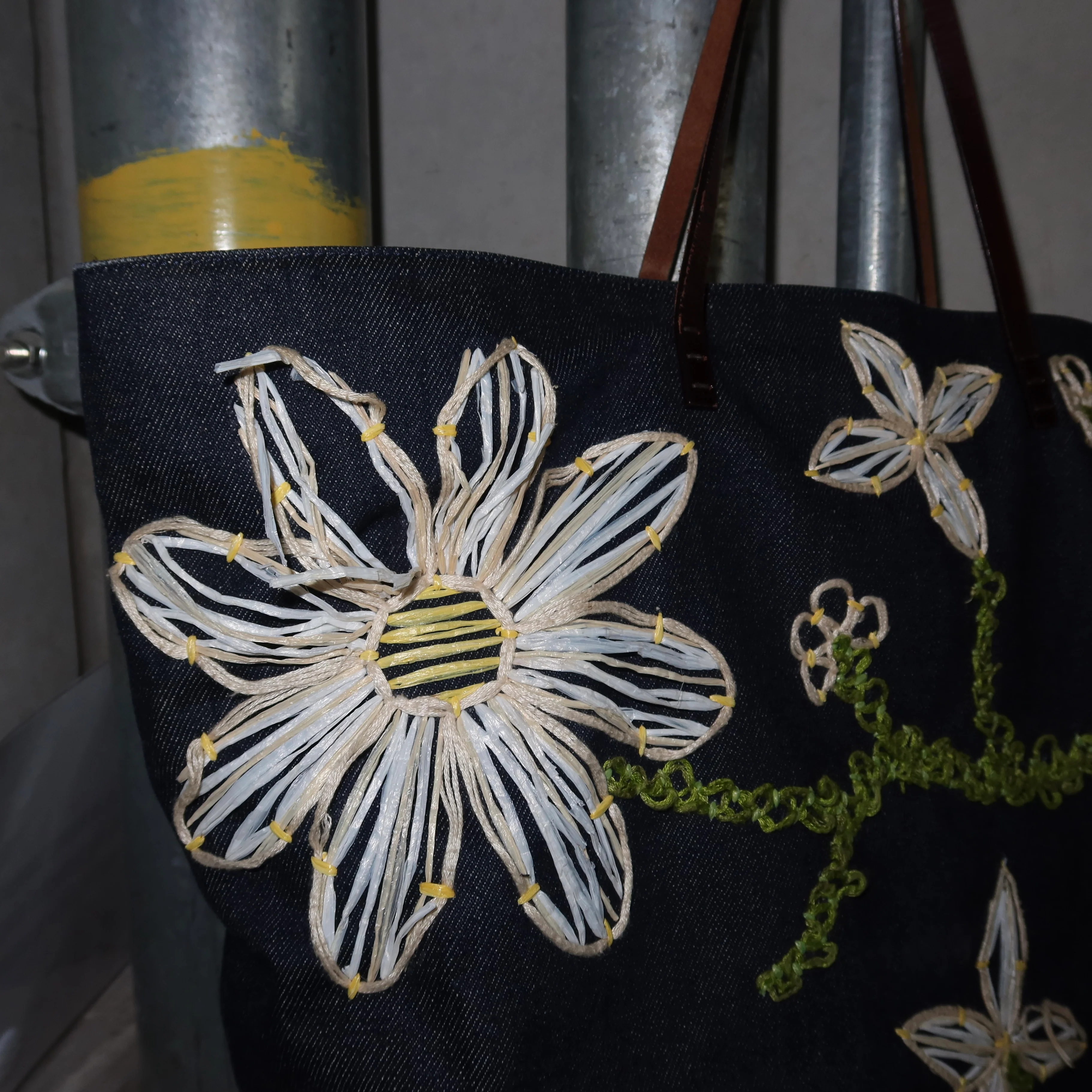 Fendi by Karl Lagerfeld Floral Denim Tote - Image 8