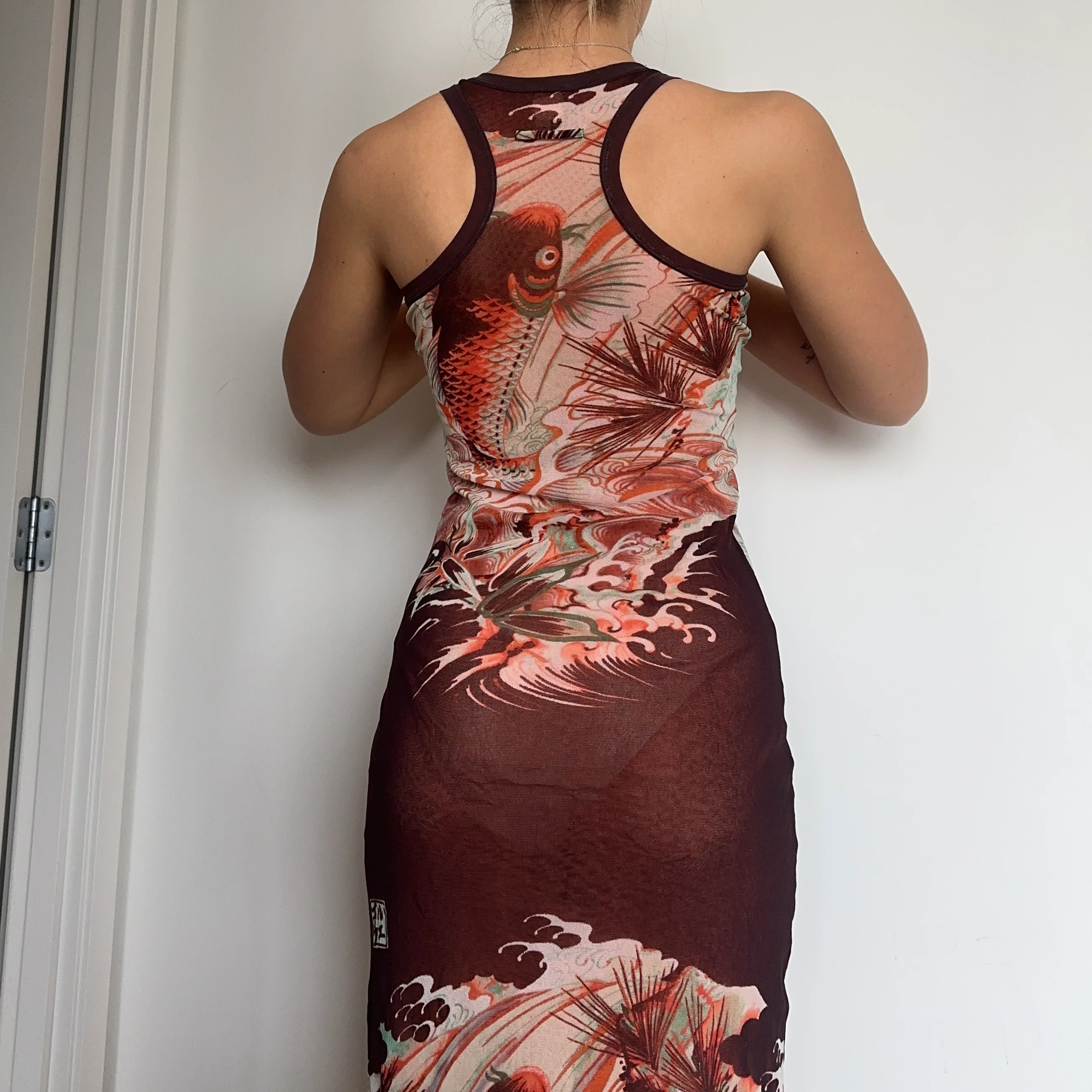 Jean Paul Gaultier Soleil Koi Fish Mesh Dress - Image 11