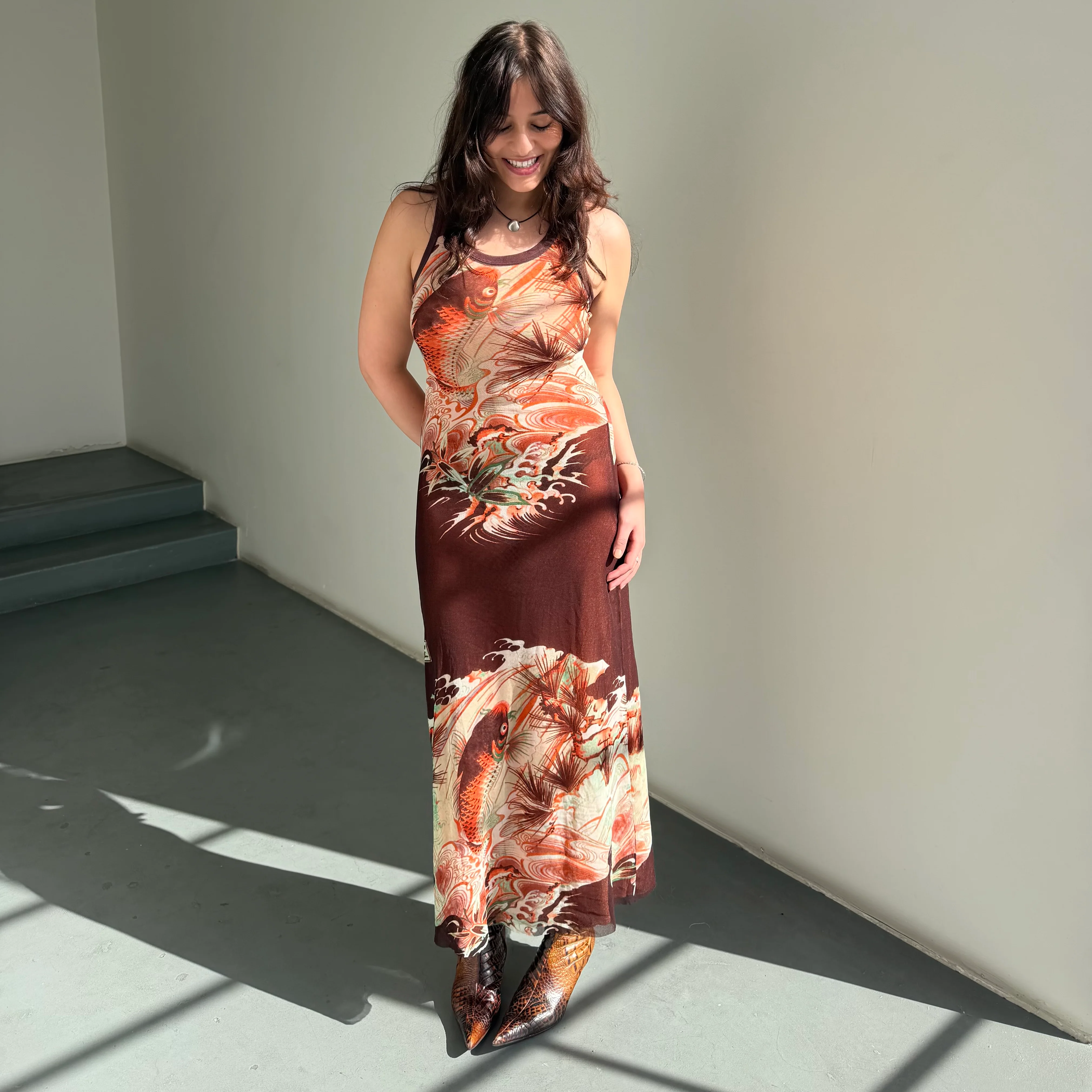Jean Paul Gaultier Soleil Koi Fish Mesh Dress - Image 6