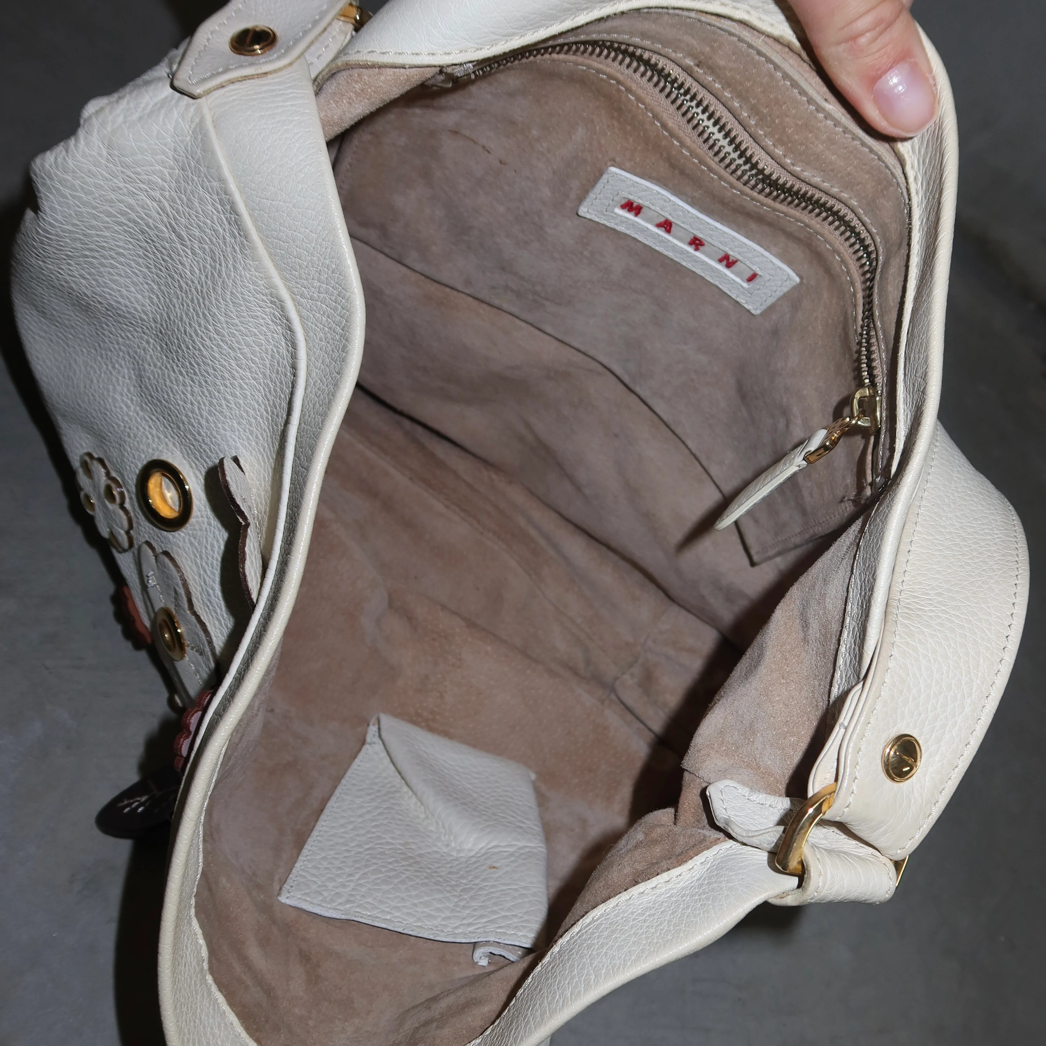 Marni 3D Flower Leather Messenger - Image 8