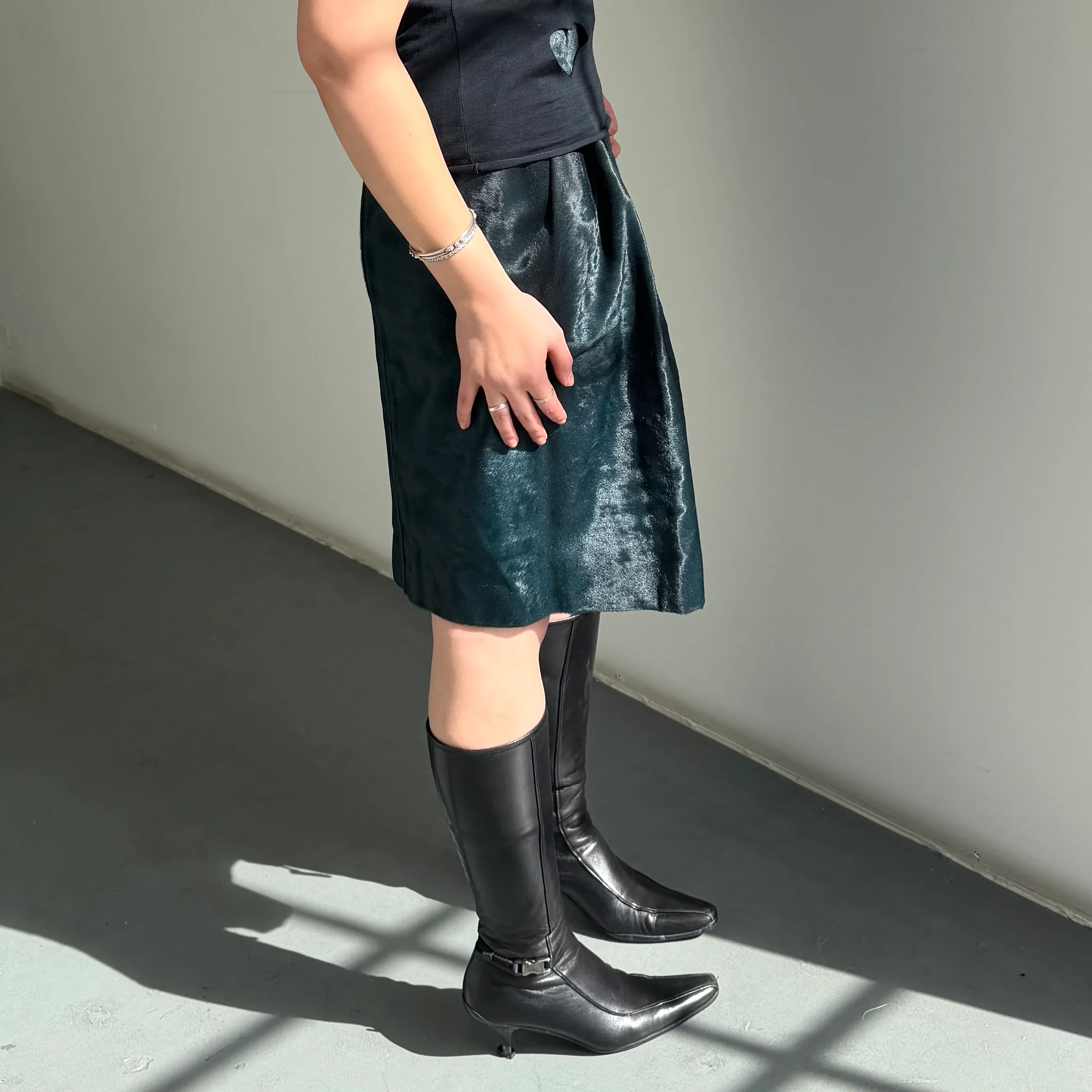 Marni Blue Cowhide Skirt - Image 4