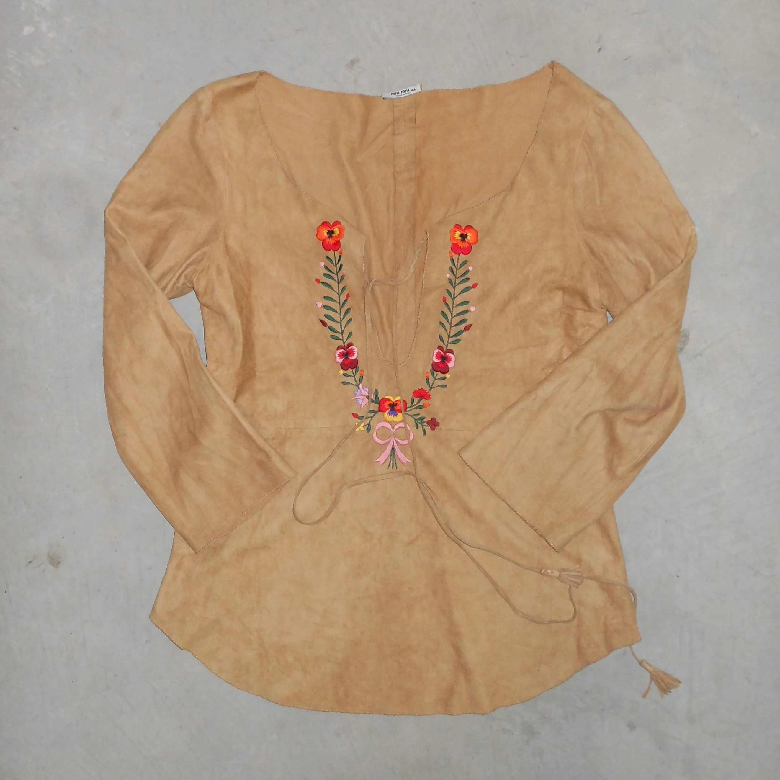 Miu Miu Rare Suede Embroidered Top - Image 5